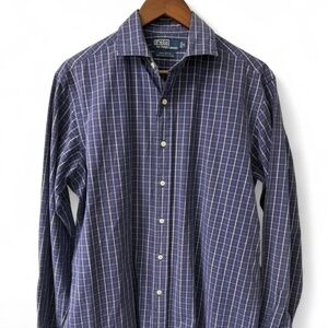 Polo Ralph Lauren Flannel Shirt Plaid, Button Up - Blue Checked Pattern, Men's M